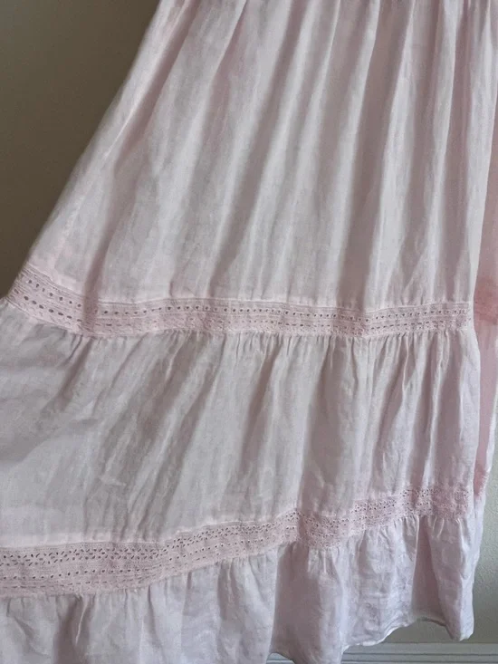 NWT 120% Lino Brand Italy pink size 44 lace v neck - Picture 3 of 11